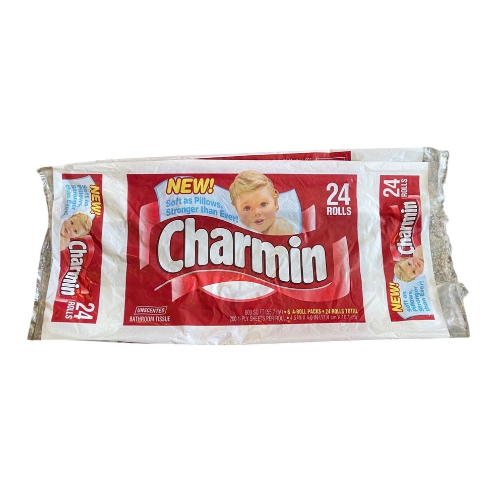 Vintage Red Charmin Bathroom‎ Tissue Toilet Paper 24 Pack Baby Movie prop 90s